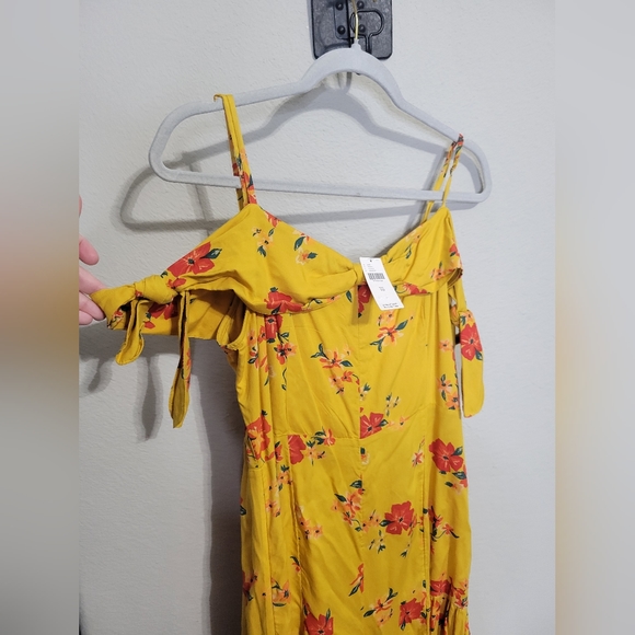NWT Anthropologie Yellow Floral LondonberryJumpsuit Wide Leg Size 10 - Picture 7 of 12